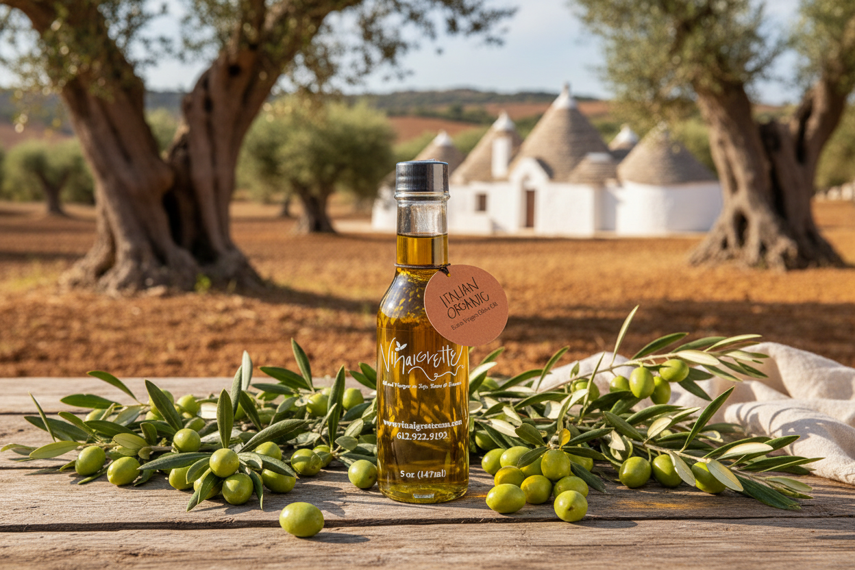 Italian Puglia Organic Fresh Pressed Extra Virgin Olive Oil
